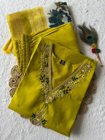 Parrot Green Suit Set Roohri