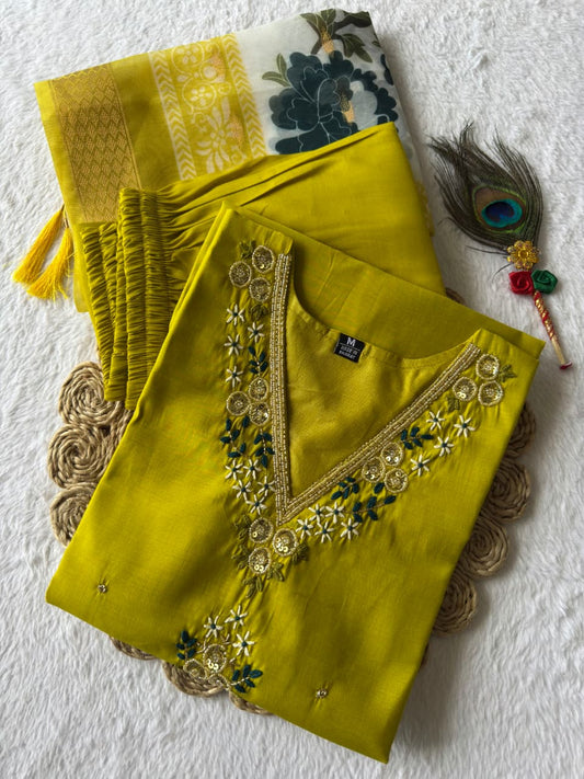 Parrot Green Suit Set Roohri