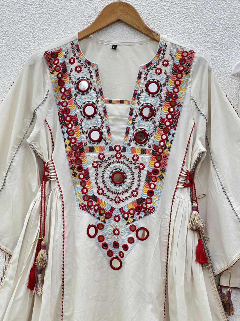 White Khadi Co-ord Set Roohri
