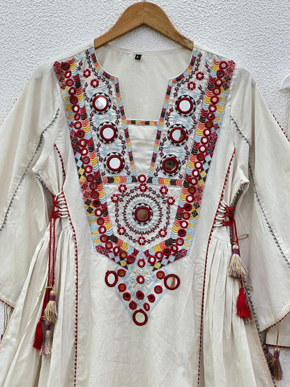 White Khadi Co-ord Set Roohri