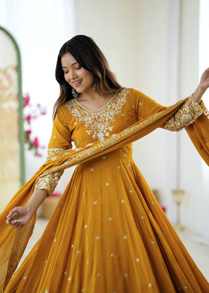 Yellow Anarkali Suit Set Roohri